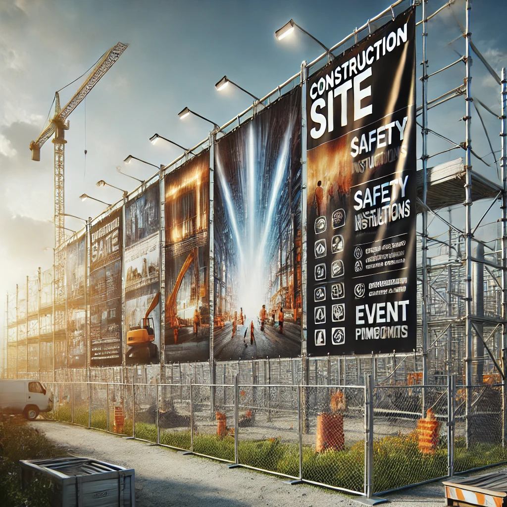 Banderoles de chantier résistantes pour afficher des informations